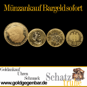 Goldmünzen und Bargeldangebot